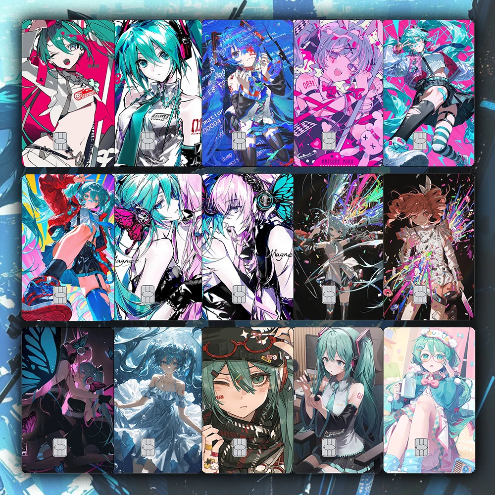 

Kawaii MIKU Credit Card Skin Sticker Suitable for VISA JCB Mastercard and Other IC Bank Card Decorations