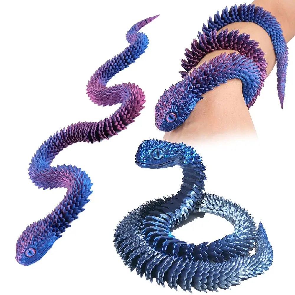 with Movable Joints 3D Printed Articulated Snake Fish Tank Gradient 3D Printed Snake Christmas Gift Figurine