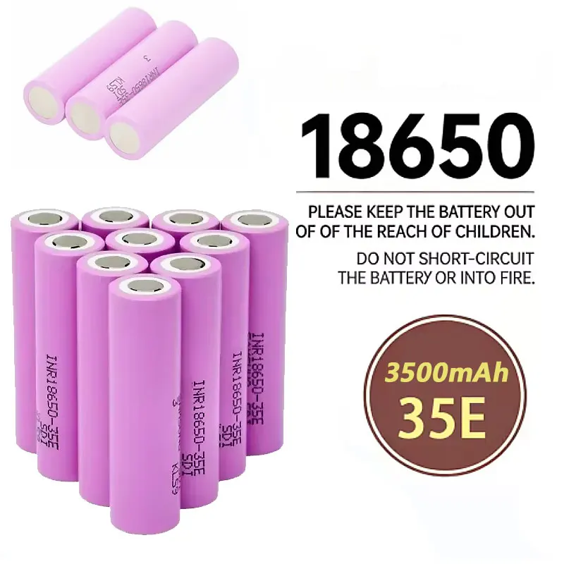 

18650 Battery 35E INR 18650 20A Lithium Lon Battery Replacement External Battery 3.7V 3500mAh