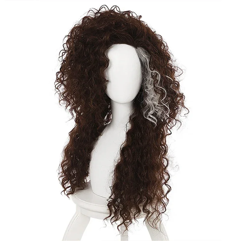 Movie Film Character Bellatrix Lestrange Long Brown Mixed Wavy Bella Wigs Heat Resistant Cosplay Costume Wig Cap MN3