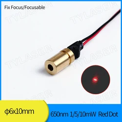 D6x10mm 650nm Red Dot เลเซอร์1Mw 5Mw 10Mw 50Mw โมดูลเลเซอร์เกรดอุตสาหกรรม APC Driver สำหรับหินงานไม้ตัดการจัดตำแหน่ง