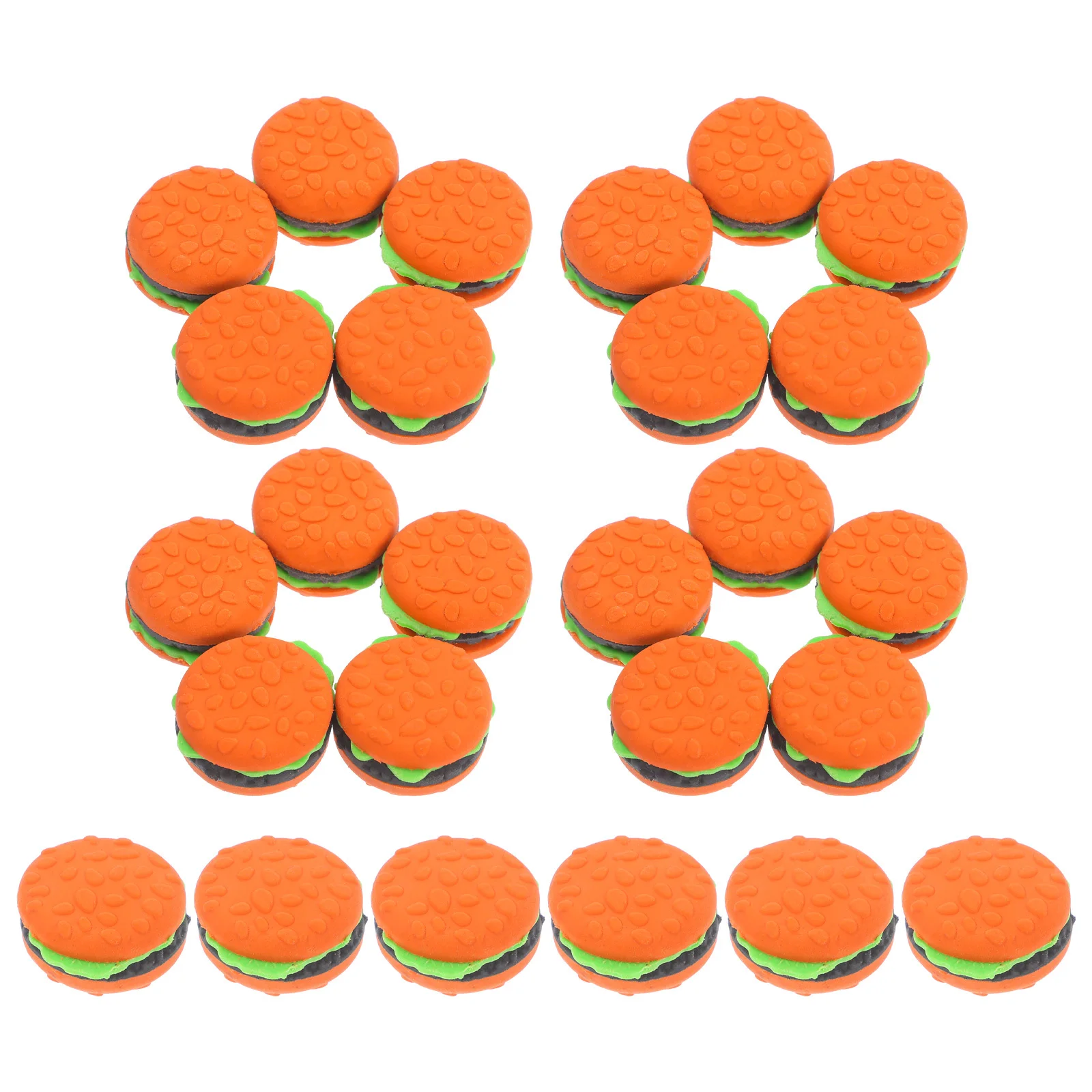 

30Pcs Hamburger Erasers Mini Cartoon Cute School Supplies Classroom Prizes Fun Reward Stationery Creative Eraser for Students
