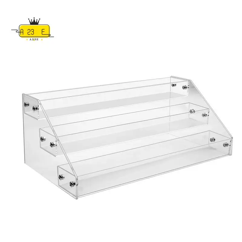 A23E-3 Tier Clear Acrylic CD Holder Cascading CD Storage Rack