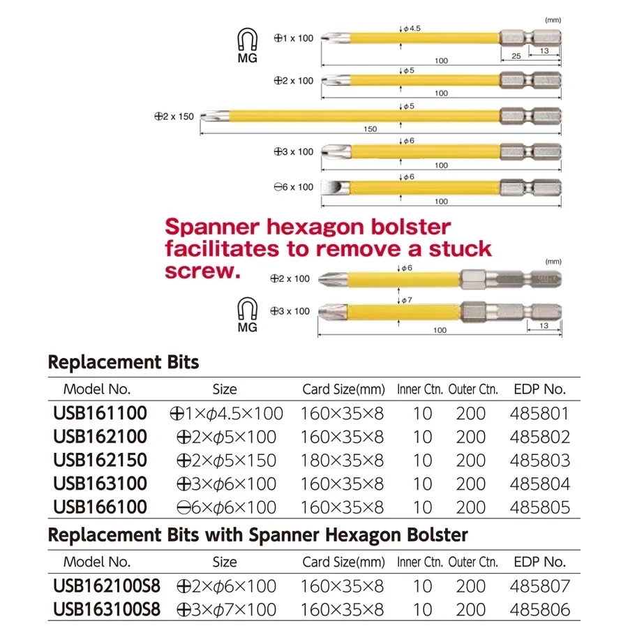 VESSEL Bit com USB compatível com driver de bola elétrica de tubo revestido 161100
