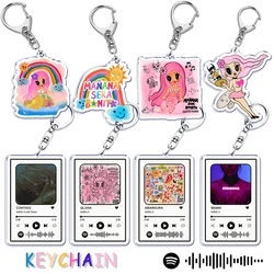 QLONA Cartoon Keychain for Women Bag Accessories Music Bonito Bichota TQG Pendant Keying Jewelry Fans Gifts for Friends