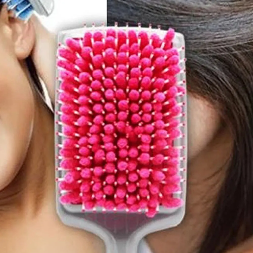 Pink Hair Drying Brush Water Absorbent Microfiber Bristles Fast Dry Detangler Comb for Wet Hair Ergonomic Grip Lightweight 5