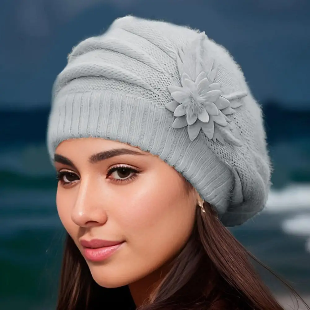 Winter Women\'s Beret Hat - Korean Fashion Thick Rabbit Hair Knit Beret for Young Women, Warm and Stylish Woolen Hat