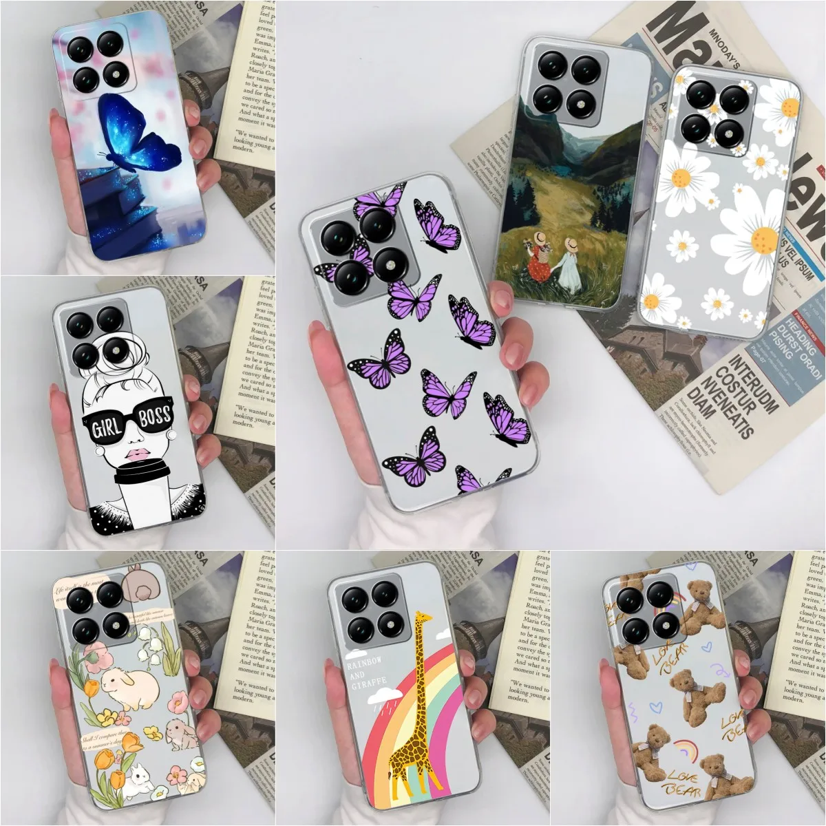 Phone Case For Xiaomi 14T 14 T 5G Coque Cover Fashion Cool Girl High Quality Soft Silicone Shockproof Transparent Fundas Housing