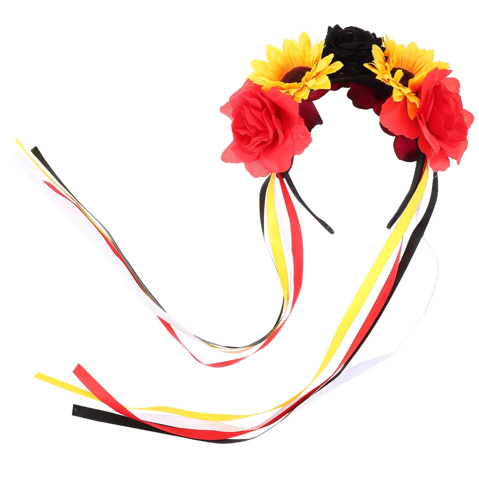 

Halloween Floral Headband Rose Peony Flower Decorative Ribbon Women Hair Accessories for Party Carnival Prom Rose Headband