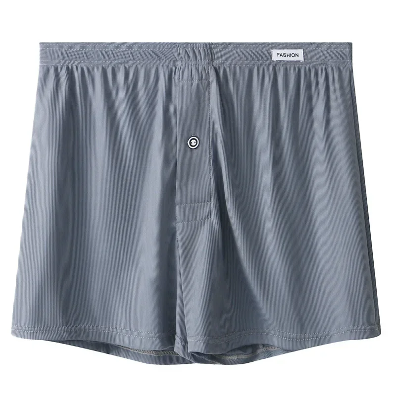 Men's Casual Shorts Sumemr Ribbed Ice Silk Thin High Elastic Soft Quick Dry Sports Trunks Loose Homewear Aro Pant Sleep Pajamas