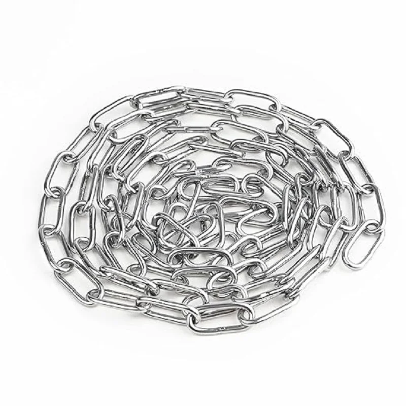 Hot Sale 1Meter Hanging Chain 304 Stainless Steel Link Chain for Swing Camping Pet Dog Hanging Bird Feeder Planters 2/3/4/5/6MM