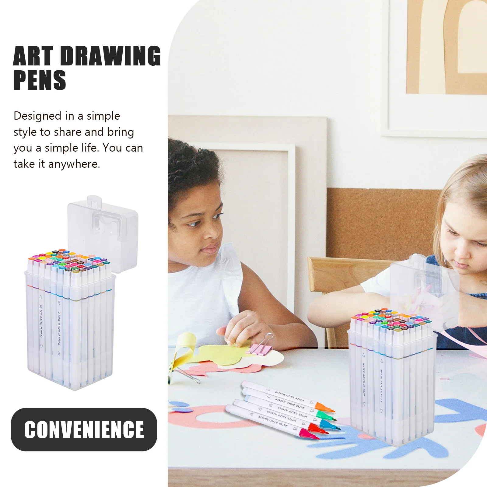 

48 Pcs Drawing Pens Paint Artists Dual Tip Markers School Coloring Student Supplies