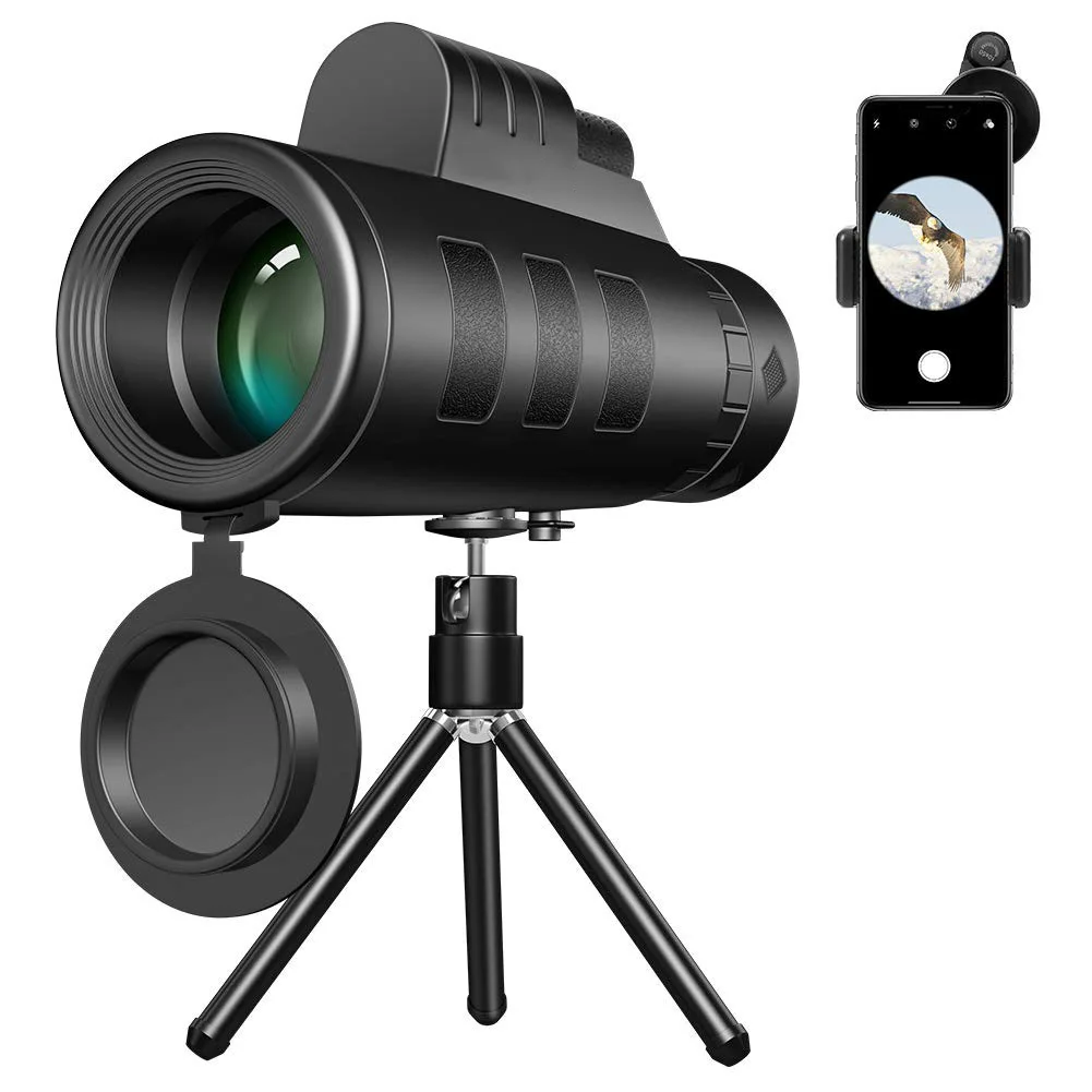 

80x100 HD Zoom Portable Monocular Telescope Powerful Long Range Binoculars for Hunting Camping with Tripod Phone Clip