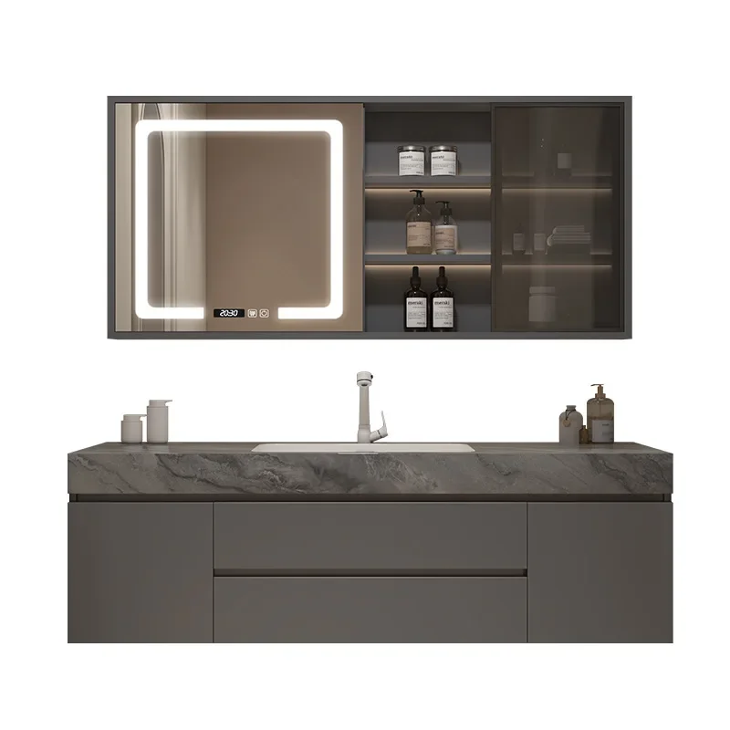 New rock slab seamless ceramic basin toilet washbasin cabinet bathroom cabinet combination