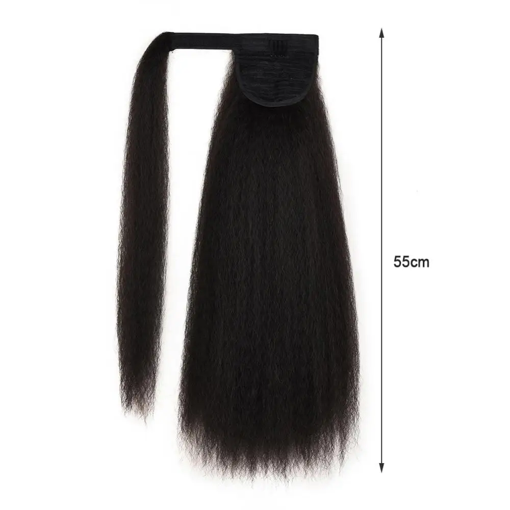 55cm Women Fluffy Long Synthetic Pony-Tail African Wig Hair Extension Hairpiece Straight Clip In Hair Tail False Hair Ponytail