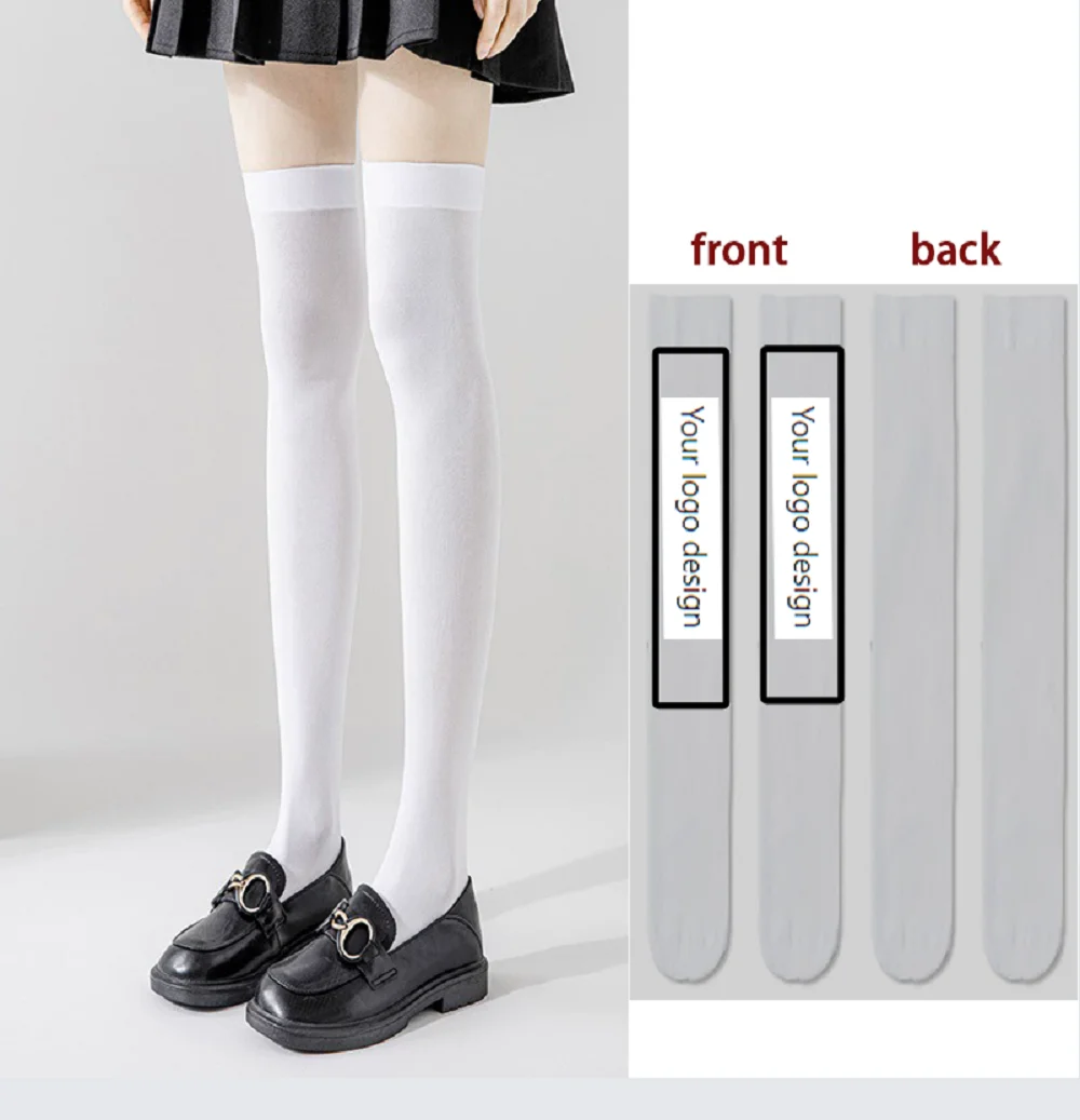 Custom Print Women Thigh High Socks Personalized Photo Logo Customized Over Knee Stockings Cosplay Party Long Hosiery  New