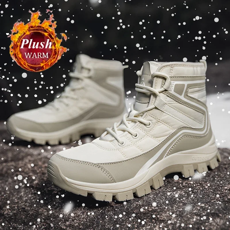 

Зимние женские ботинки высокого качества, зимние ботинки на платформе, на толстой подошве, уличная нескользящая удобная рабочая обувь, теплые хлопковые ботинки