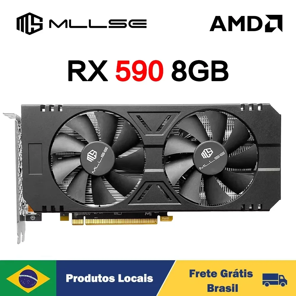 MLLSE AMD RX 590 GME 8GB Placa De Video Gaming Graphics Card GDDR5 256Bit PCI Express 3.0 ×16 6Pin Radeon GPU rx 590 8gb Series