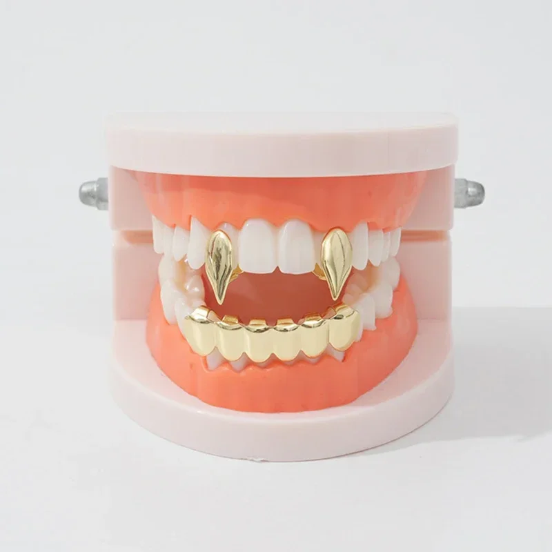 Hip Hop Fashion Glossy Teeth Grills European And American Hipster Teeth Gold Plating Braces