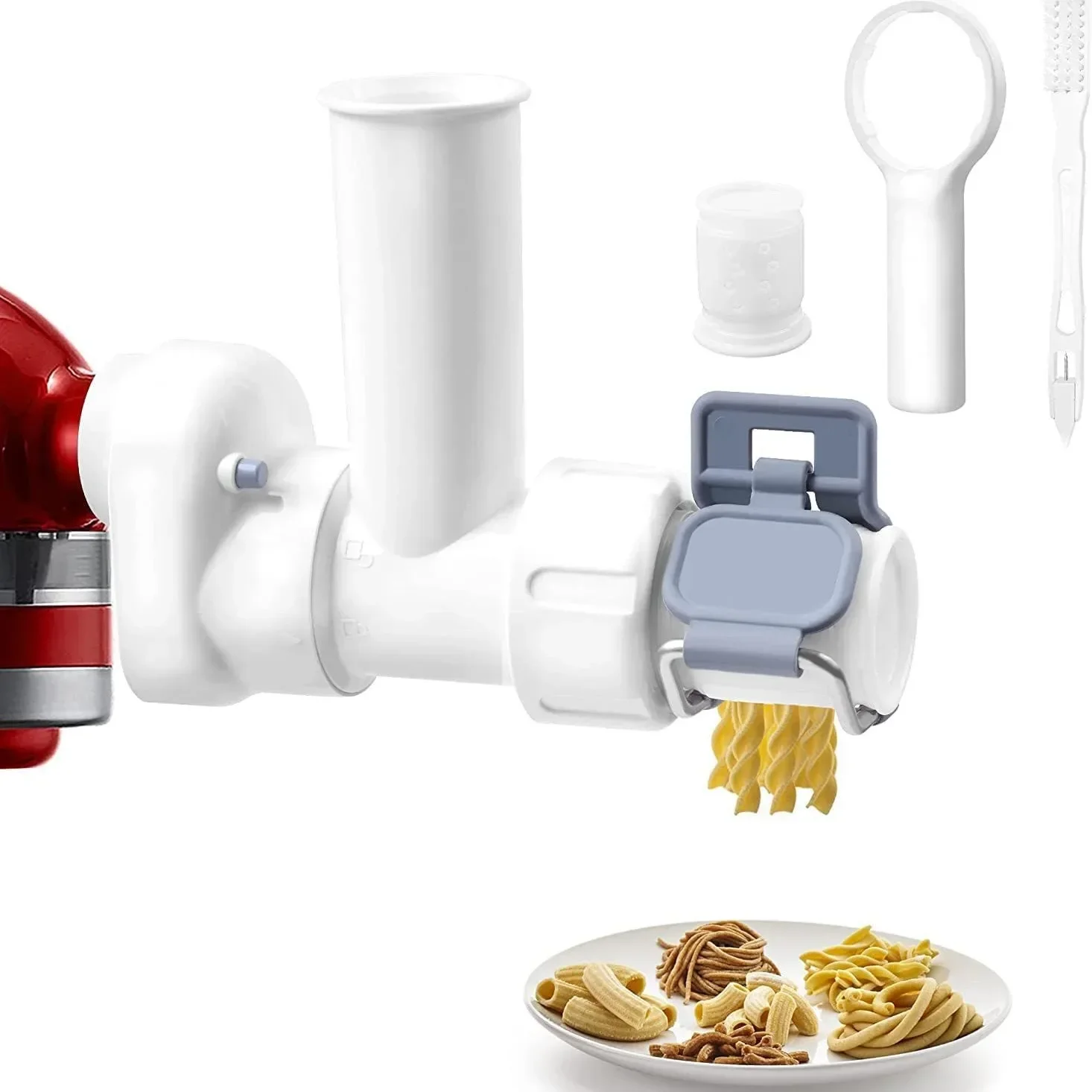 Repuesto de pasta gourmet para batidora Kitchenaid, juego de accesorios para hacer pasta con 6 formas diferentes de salida para prensar pasta