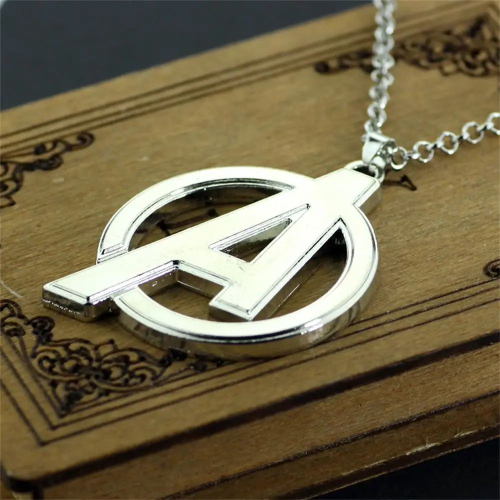 Marvel Superhero Necklace Avengers Logo Metal Pendant Neck Chain Collar Cosplay Jewelry Trend Decoration Accessories Gifts