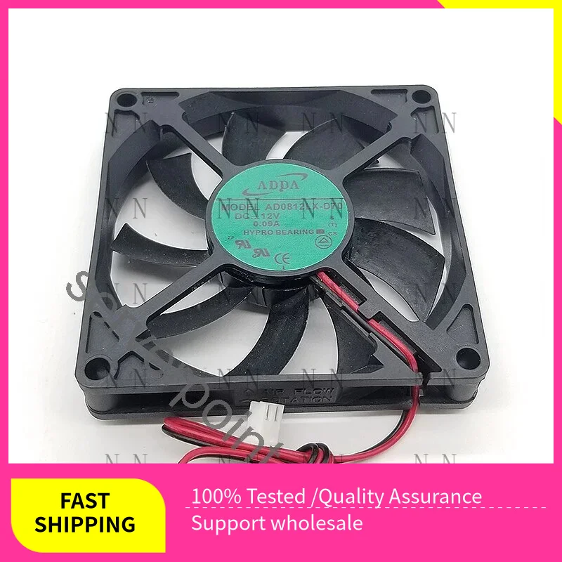 WEP  For ADDA AD0812LX-D70 DC 12V 0.09A 2-wire 80*80*15mm Server Square Fan