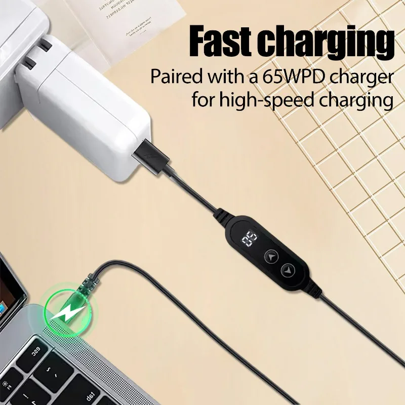 USB C To DC Boost Power Cable 5V/9V/12V/15V/20V with Multi-Adapters Type C To DC Jack Connectors for Wifi Router Laptop Speaker