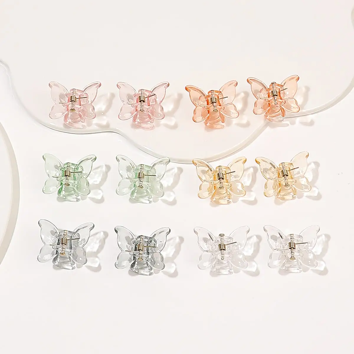 12 قطعة فراشة الجنية الصغيرة نصف مربوط مشبك شعر مقاطع 1 بوصة لطيف الفك مقاطع إكسسوارات الشعر للنساء الشعر الجزء الخلفي من الرأس #1