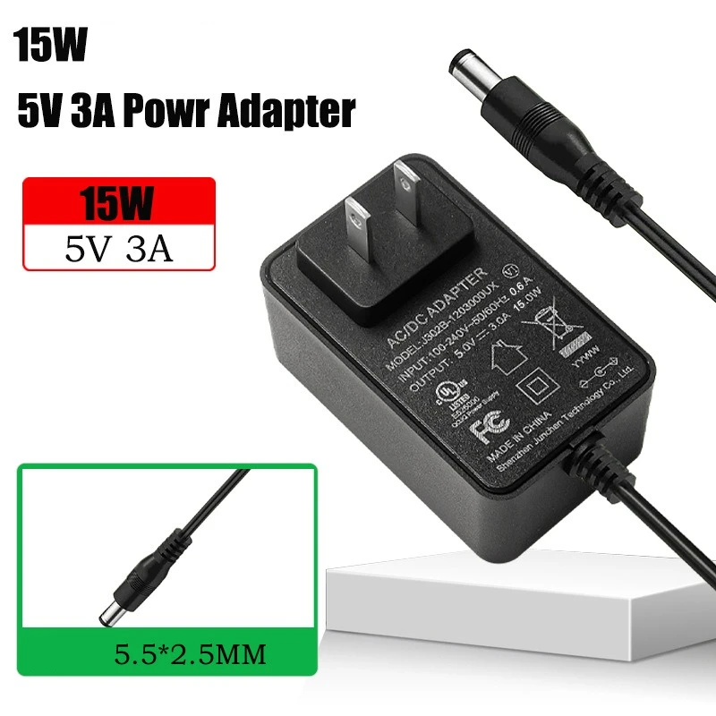 5V 3A 15W  AC Adapter Switching Charger Cord