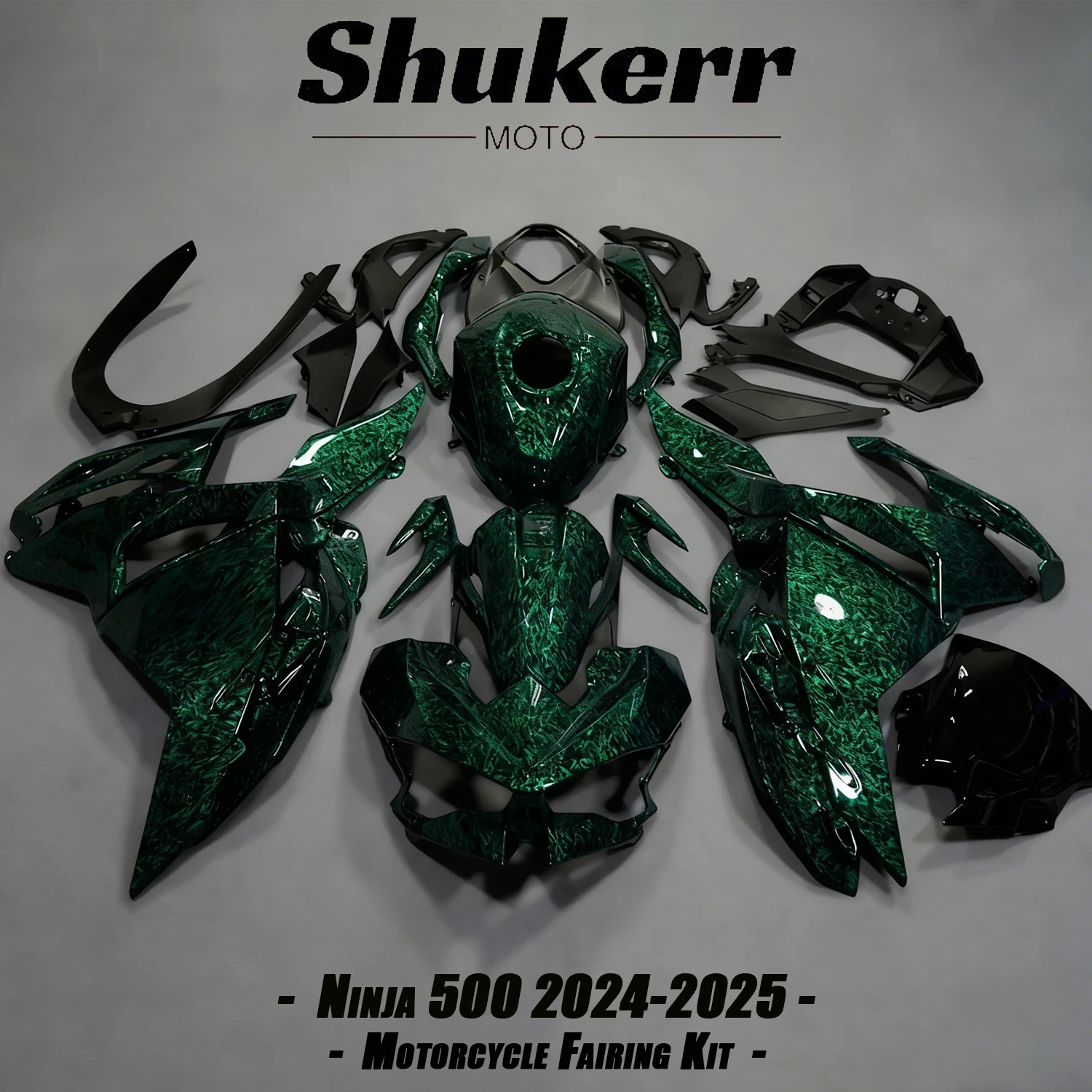 

Fit for Kawasaki Ninja 500 2024 2025 Ex500 Krt Forged Carbon Fiber Abs Plastics Fairing Kit Injection Mold Bodywork Panel Kit