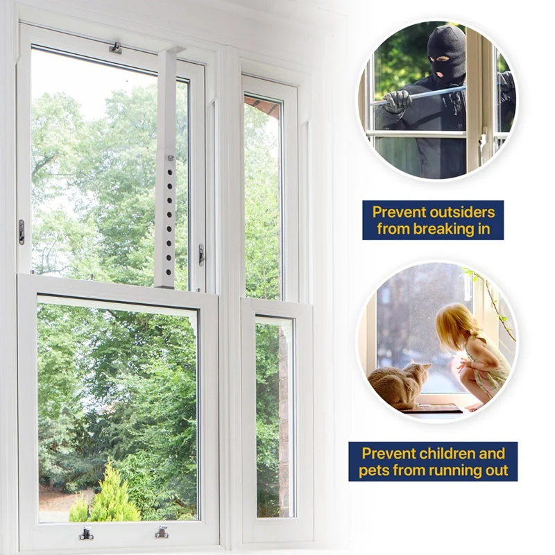 

Utilized windows safety railing Adjustable AC Window Lock Bar, Small Window Security Bars for
