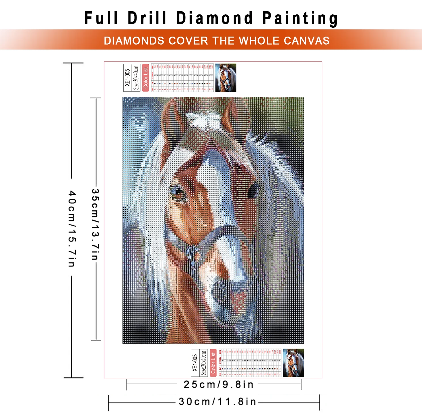 AZQSD Diamond Painting Kits Horse Animal Cross Stitch Needlework Embroidery Sale Home Decor Rhinestones 30x40cm Crafts