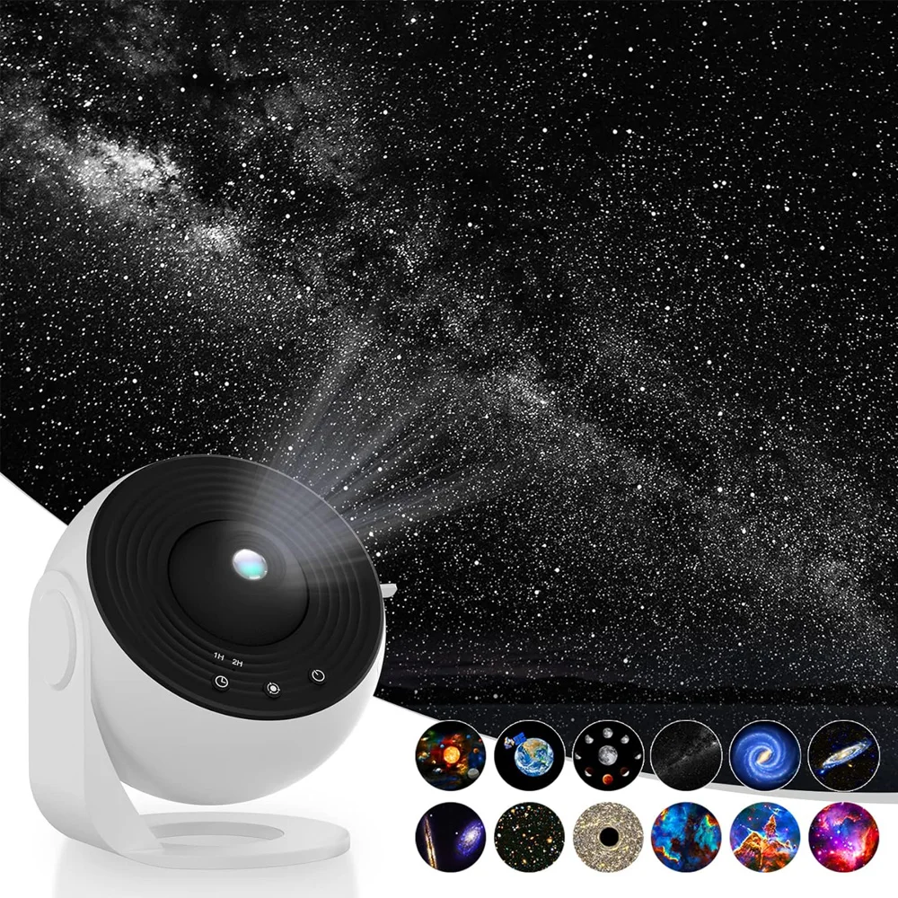 Projektor gwiazdowy Galaxy Lampka nocna 13 w 1, Planetarium Niebo Lampka nocna 360° °   Obrotowy projektor przestrzeni z układem słonecznym do sufitu