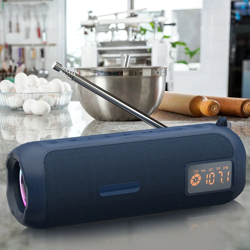 20W พร้อมจอแสดงผล Bluetooth-ลําโพง AUX TF Card ใส่ AM วิทยุ FM สําหรับ Home Shower กลางแจ้งชายหาด