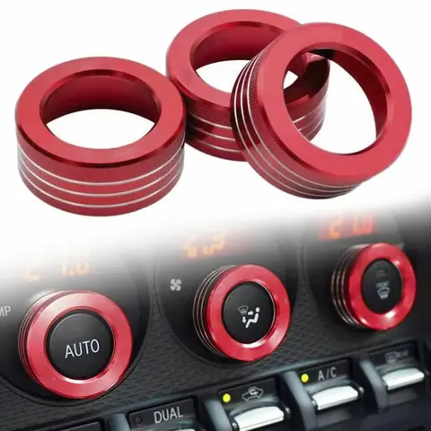 3Pcs Blue/Black Air Condition Switch Knob Cover,Air Conditioning Knob Decorative Ring,For Subaru BRZ Toyota 86 GT86 2013-2020