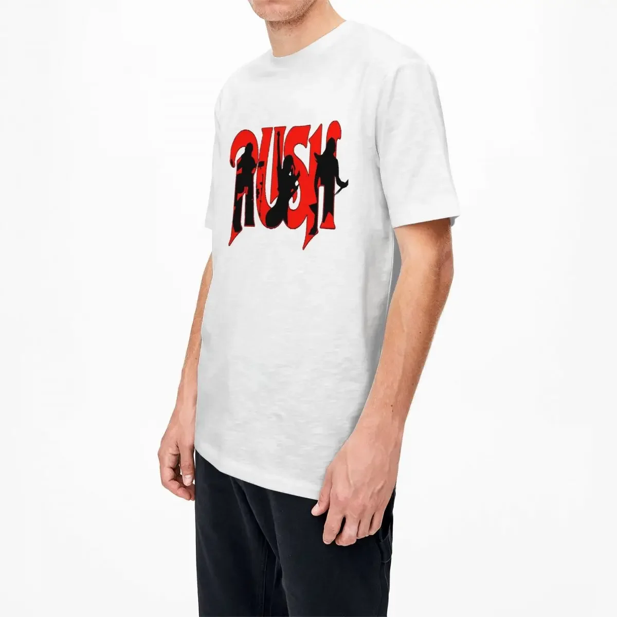 تي شيرت Rush Band تي شيرت Harajuku تي شيرت كلاسيكي بأكمام قصيرة ملابس صيفية قطنية برقبة دائرية