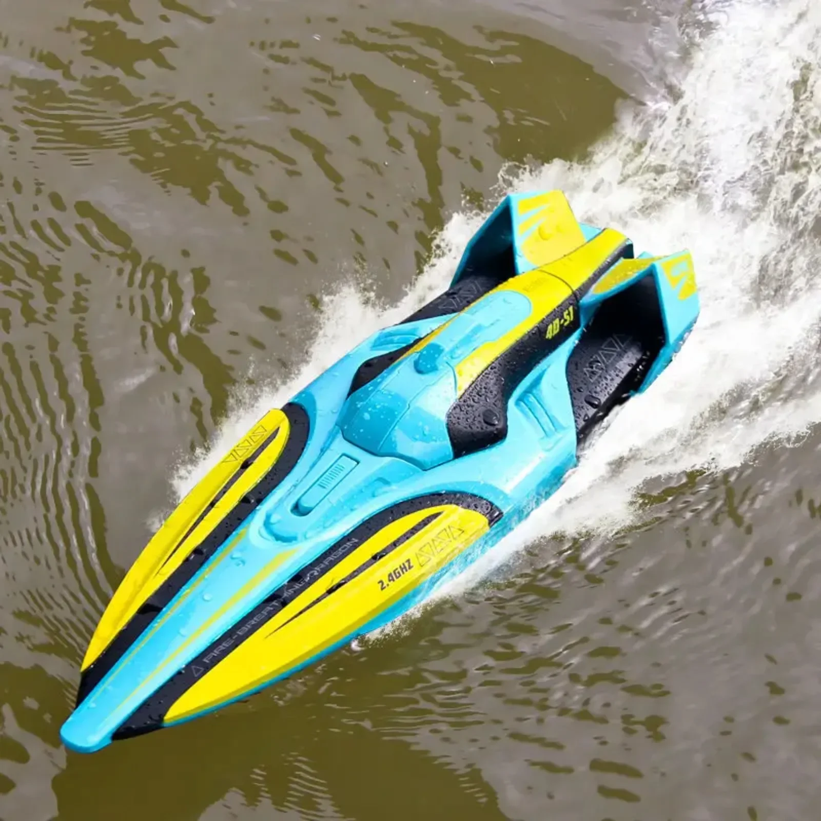 Hors-bord de course à grande vitesse RC pour enfants, 30km par heure, radio 2.4G, bateau solitaire, jouets pour enfants, télécommande, soleil, jeu d'eau