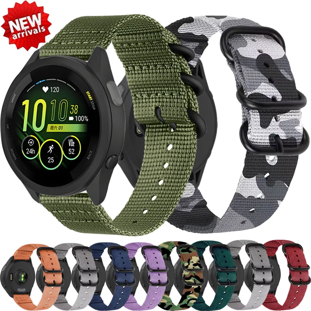

Нейлоновый ремешок 22 мм для Garmin Forerunner 265 965 955 255, музыкальный браслет с тремя кольцами и металлической пряжкой, браслет для Garmin Venu 3/2, ремень