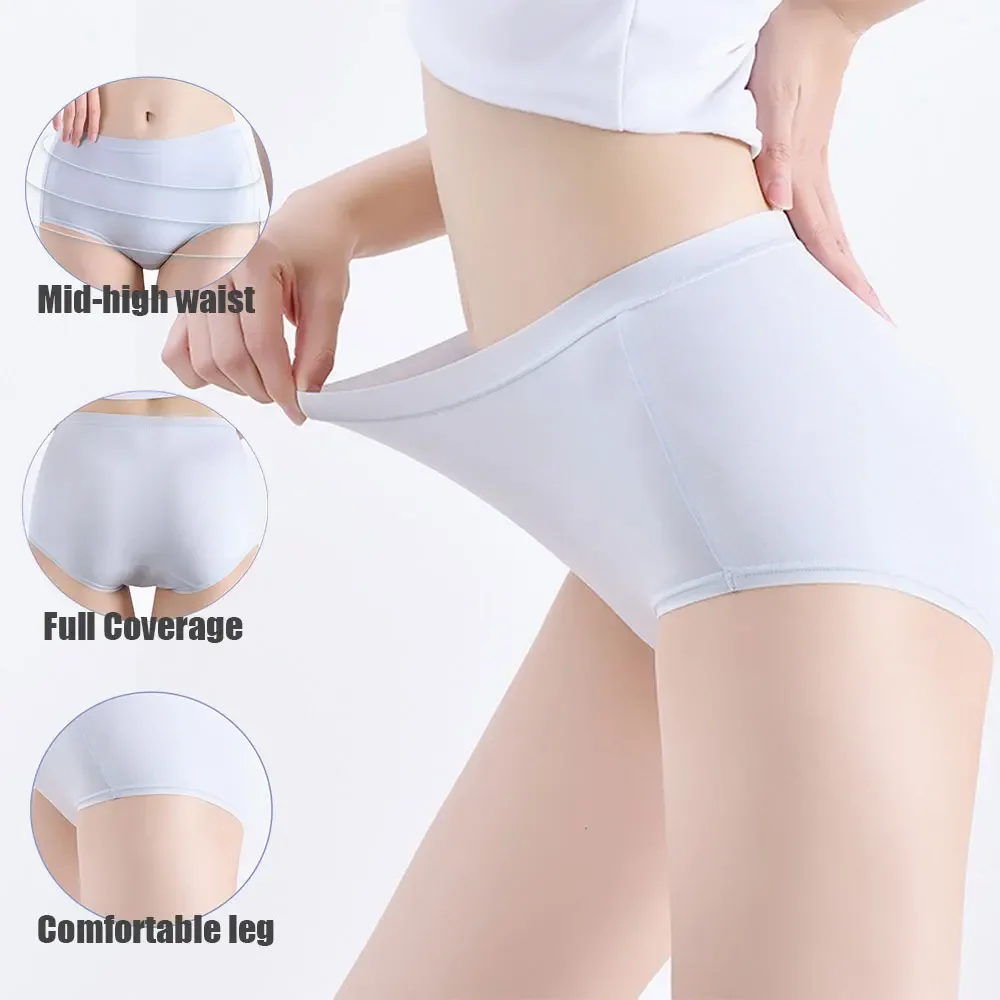 4pcs/Set  High Waist Women's Modal Underwear - Seamless Soft Comfortable Breathable Panties for Ladies - No Show Elastic Knicker