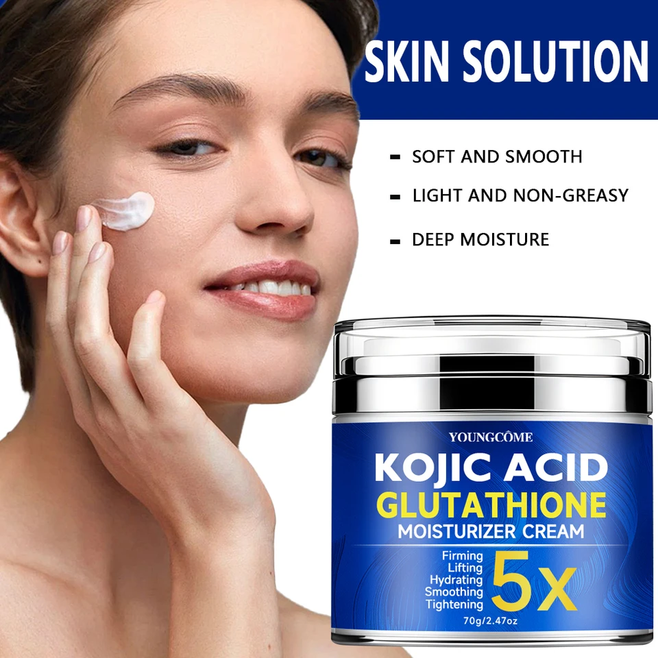 Kojic Acid Glutathione Face Cream Moisturiser Facial Anti Aging Smooth Skin  Repair Fade Fine Line Wrinkle Remover Face Cream - AliExpress 66