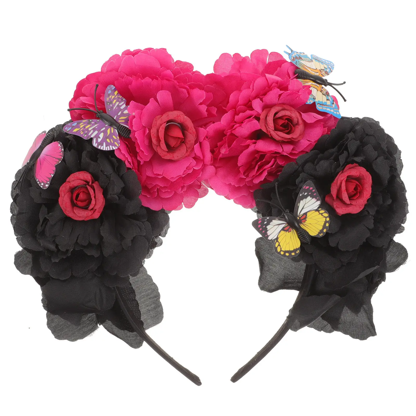 Beautiful Large Flower Butterfly Hair Band for Women Soft Skin Friendly Secure Fit Cosplay Halloween Party Photography Headdress