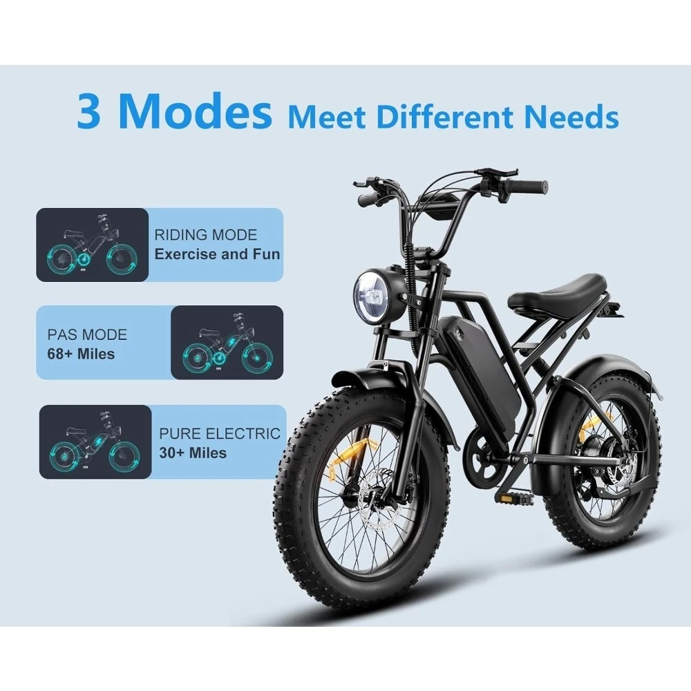 

Взрослый электрический велосипед 1500 Вт, 48 В, 18 Ач, высокоскоростной (до 51 км/ч), для всех типов местности, с запасом хода более 96 км, настраиваемый электромотоцикл для езды