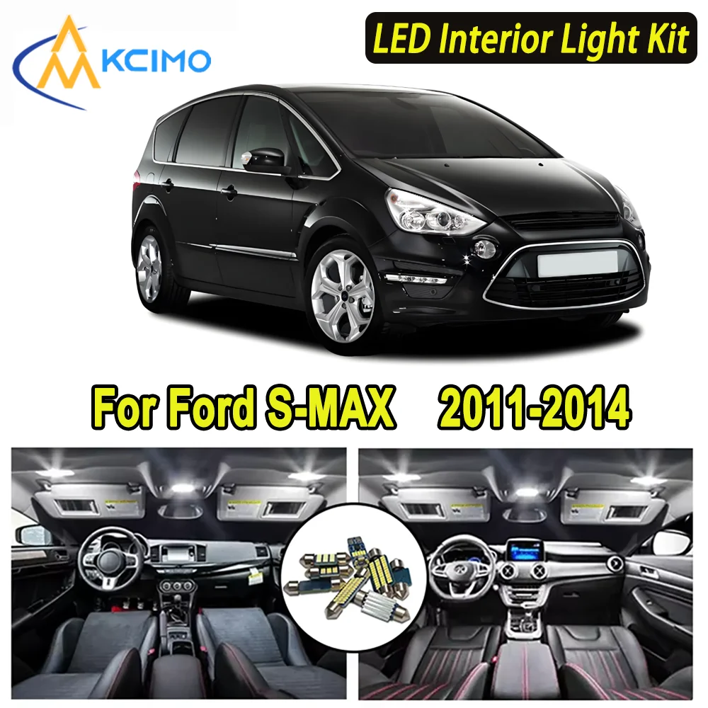 

Kcimo For Ford S-MAX (2011-2014) Premium Bright LED Interior Dome Map Trunk Light Kit Car Led Lamps Canbus New Car LED Lights