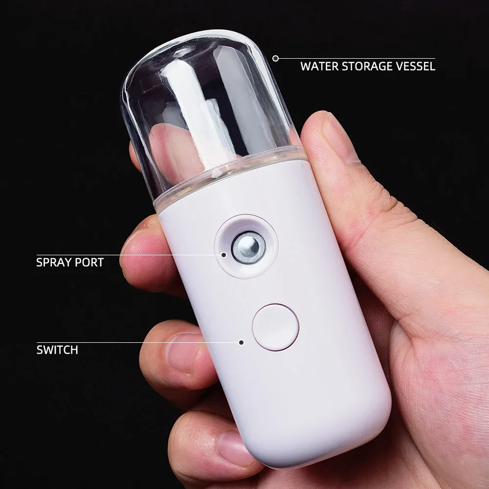 USB Portable Rechargeable Face Nano Mist Sprayer Facial Body Nebulizer Steamer Moisturizing Skin Care Mini Beauty Instruments