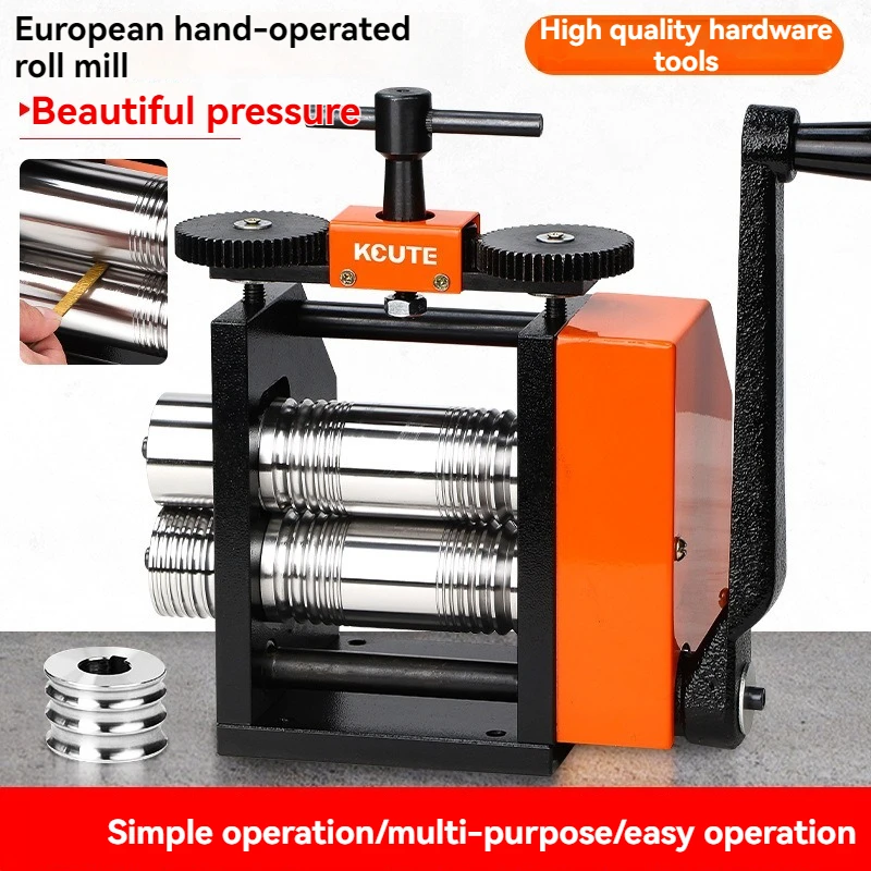 17kg Steel Jewelry Rolling Mill 4 in 1 Hand Crank Press Tool 40/76/112mm for Gold Silver Wire Sheet Forming