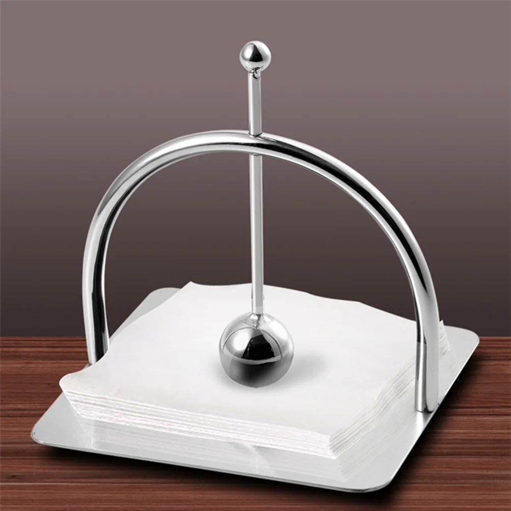 

Stainless Steel Flat Napkin Holder Simple Design Tissue Stand Countertop Kitchen Living Room Paper Napkin Holder