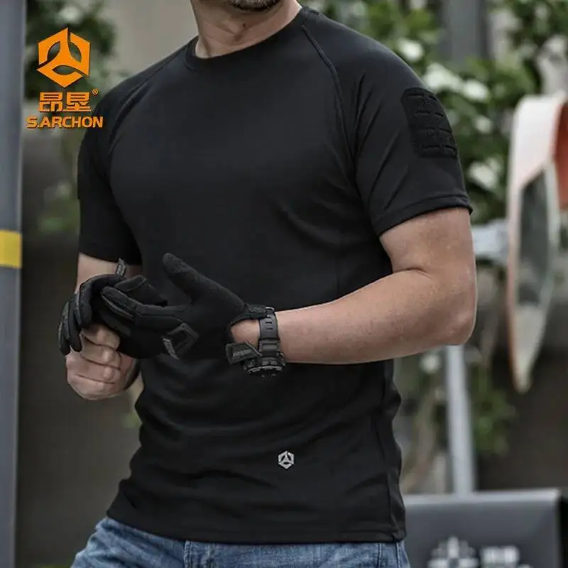

Men Summer Quick Dry Anti Mosquito Breathable Short Sleeve T Shirt Outdoor Fishing Run Sports Military Tactical T Shirt
