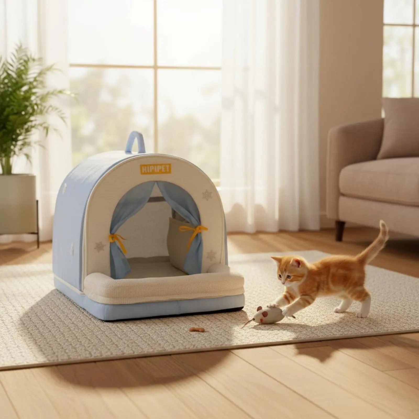 

Feline Air-Conditioned Nest Insulated Feline Ice House Pet Furniture Breathable Soft for Cats