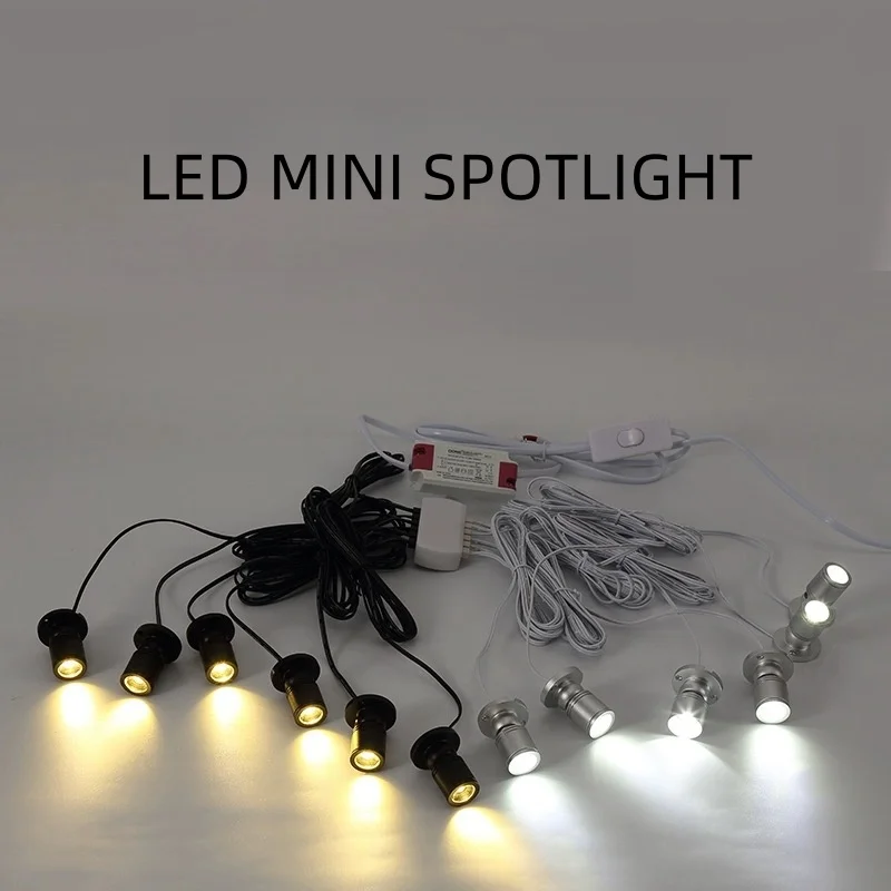 Mini LED Spotlights Ceiling Down Lights 3W AC85-265V Surface Mounted Wine Cabinet Light Kitchen Counter Showcase 6/8/10PCS