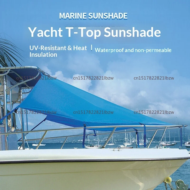 Easy-Store T-Shaped Ceiling Bow Sunscreen Awning for Yacht and Fishing Boat, Waterproof and Rainproof Canopy for Ships